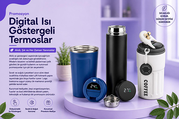 Dijital Isı Göstergeli Termoslar
